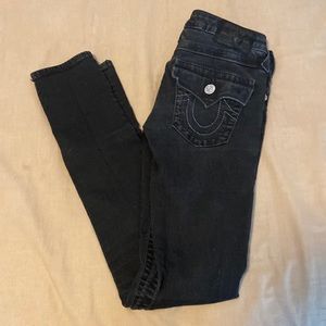 True religion low rise super skinny very stretchy jeans in size 25